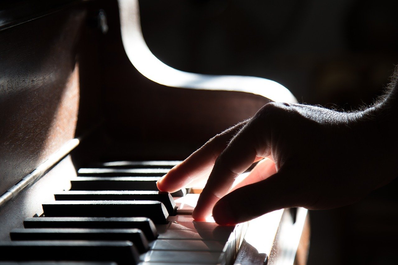 piano, hand, playing